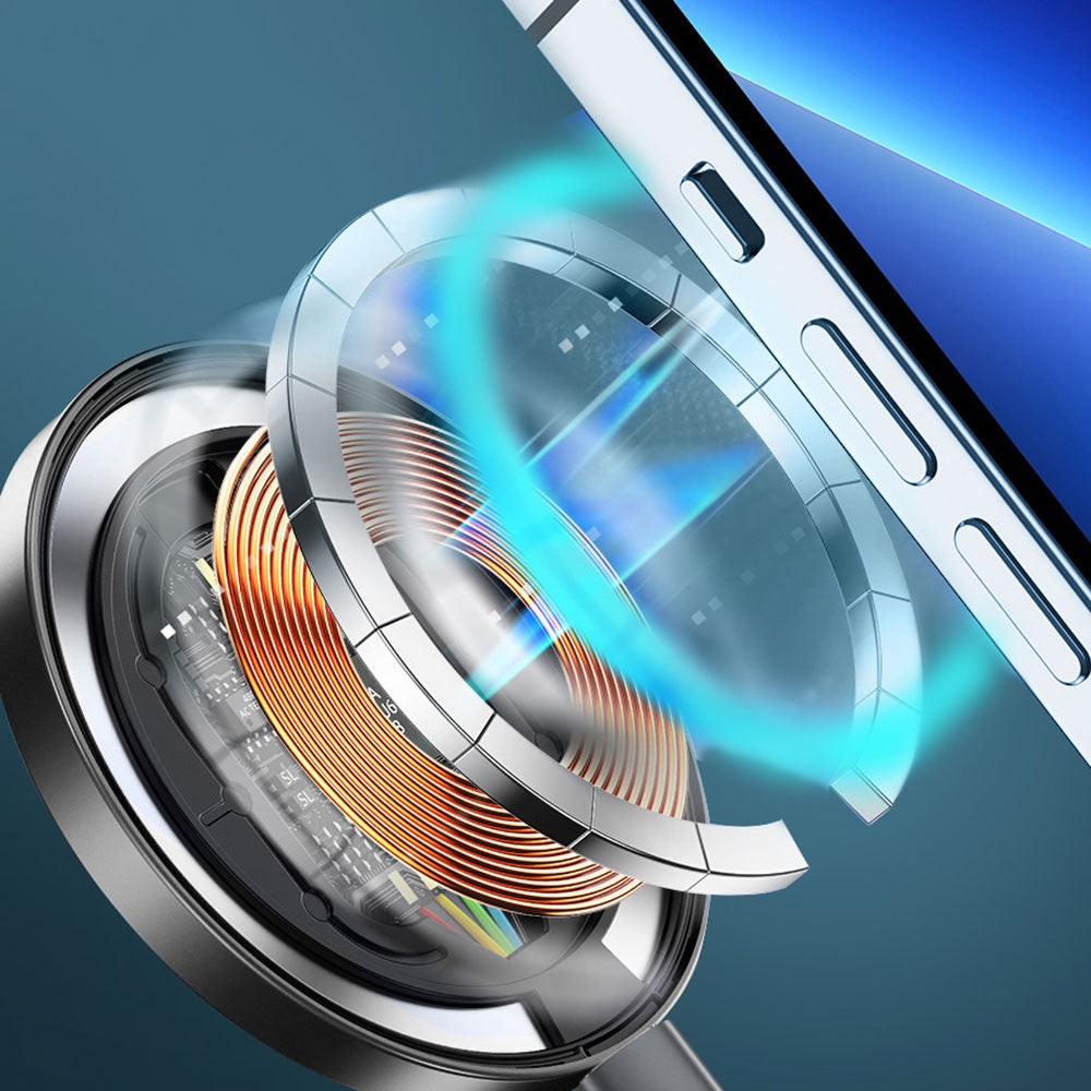 Wiwu M17 Magnetik Intelligent Transparan Wireless Şarj Ultra İnce Şeffaf 15W Android iOS Destekli Siyah