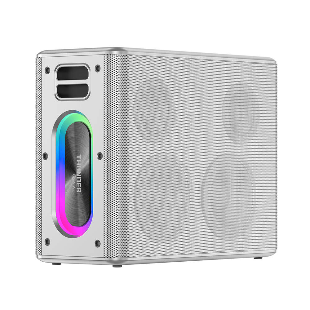 Wiwu P19 Thunder Bluetooth Speaker Hoparlör ve Karaoke Bluetooth Çift Mikrofon Siyah