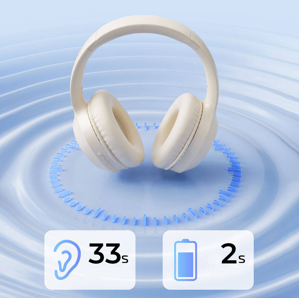 Wiwu TD-01 Bach Serisi Katlanabilir Kulak Üstü Bluetooth Kulaklık Krem