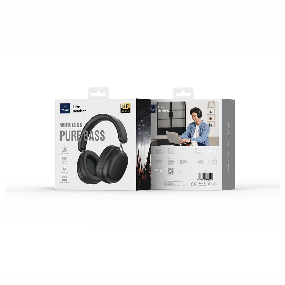 Wiwu TD-05 Elite Serisi Ayarlanabilir Katlanabilir Pure Bass Hi-Fi Kulak Üstü Bluetooth v5.3 Kulaklık Beyaz