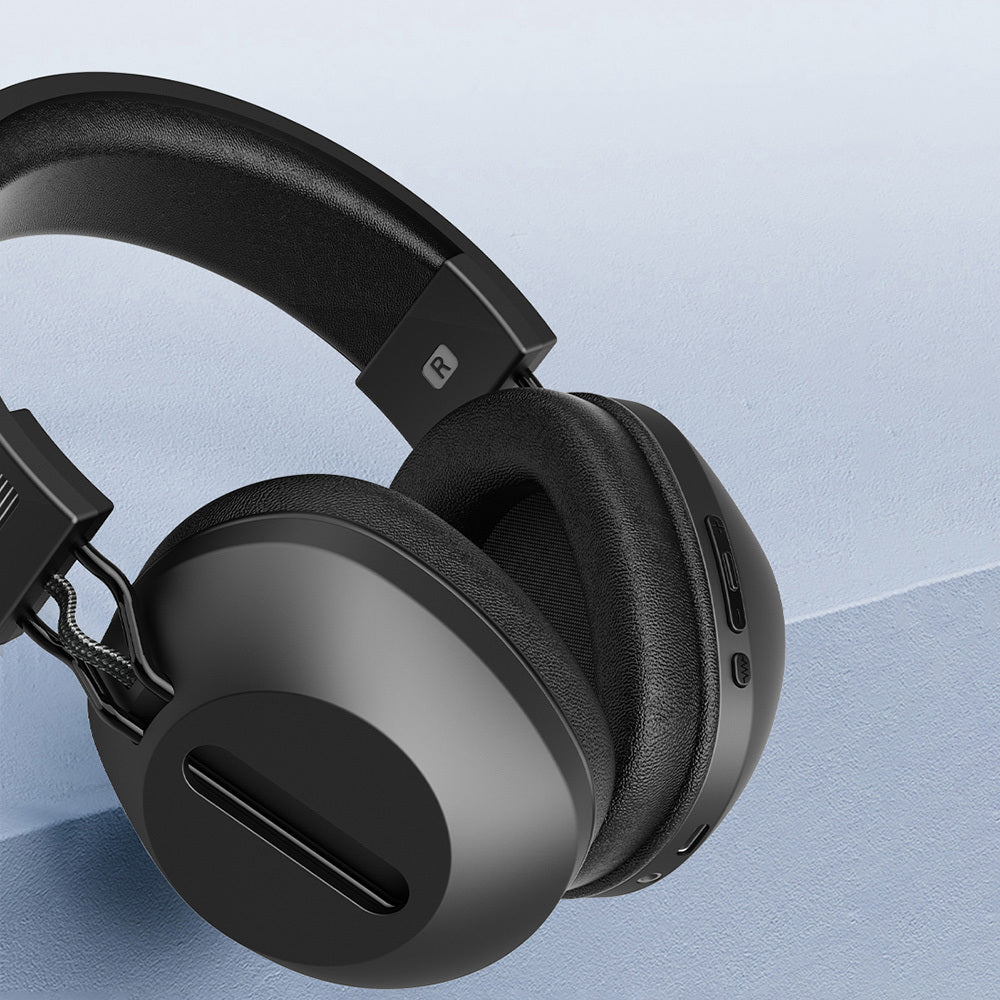 Wiwu TD-06 Solar Enerjili ANC Özellikli Çift Cihaz Destekli Ayarlanabilir Kulak Üstü Bluetooth v5.3 Kulaklık Siyah