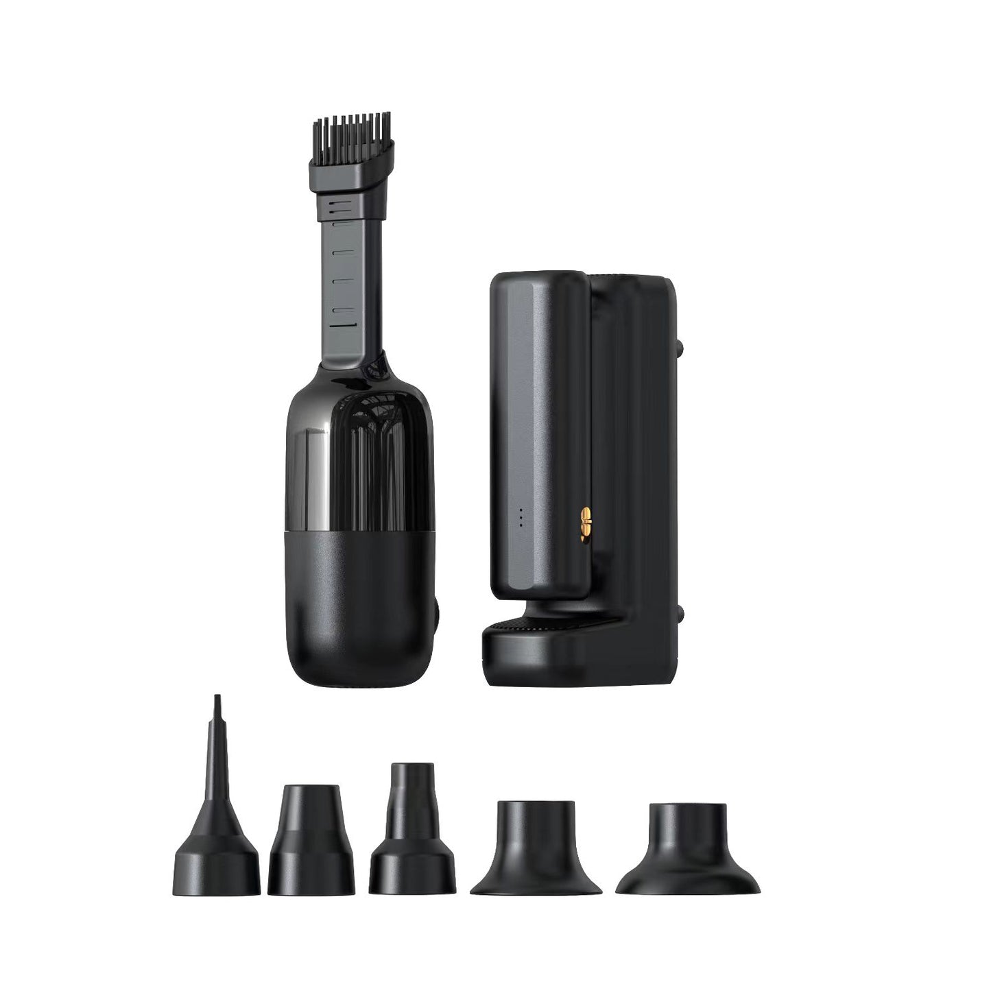 Wiwu Wi-Ai002 5in1 Oto Araç Lastik Şişirme Pompası - Oto Araç Süpürgesi - Vakum Makinesi - Fener Dijital Ekranlı Araç Hava Kompresörü Siyah