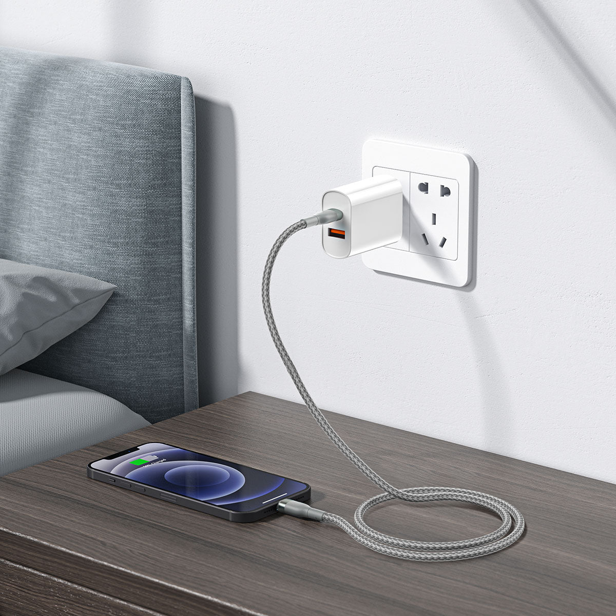 Wiwu Wİ-C017 Concise Serisi Type-C to Lightning PD Data Kablo 30W 1.2 Metre Gri