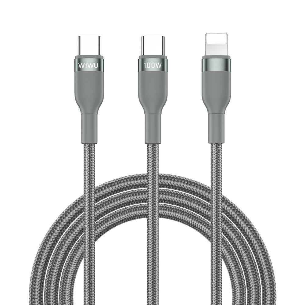 Wiwu Wi-C029 Concise Serisi 2in1 Type-C to Lightning PD Data ve Şarj Kablosu 100W 1.2M