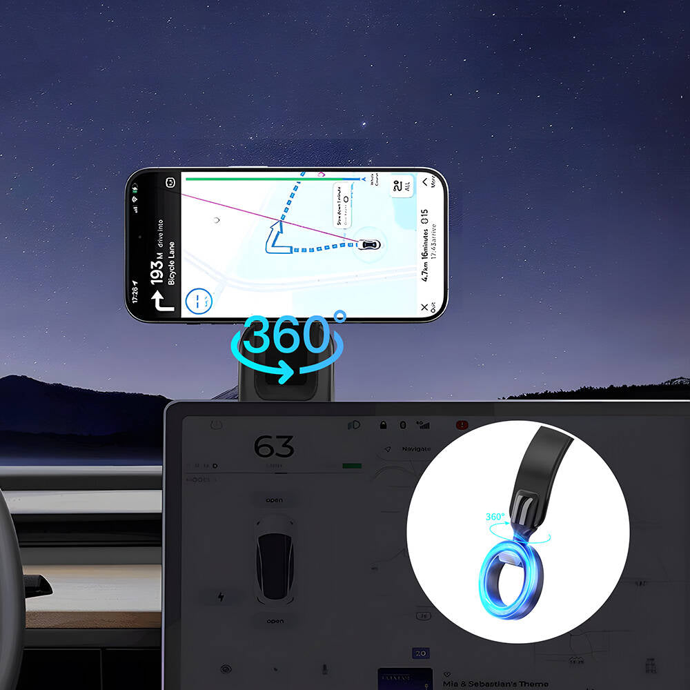 Wiwu Wi-CH053 Mago Serisi Magnetik Magsafe Uyumlu Bükülebilen Eğimi ve Düz Zemin Araç Telefon Tutacağı Siyah