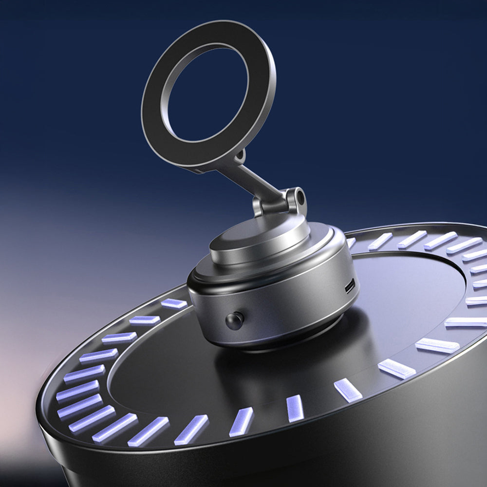 Wiwu Wi-CH056 Type-C Portlu Elektrikli Vakum Özellikli Magnetik Telefon Tutucu Siyah