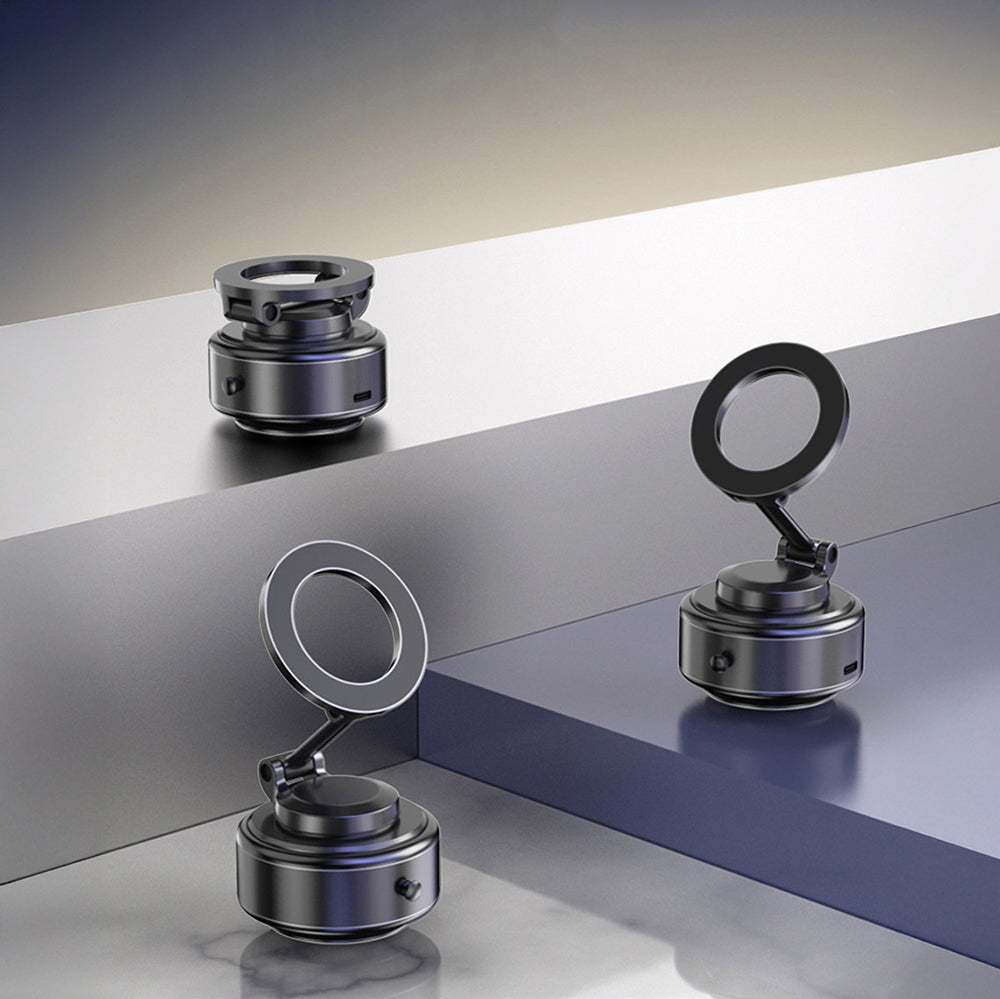 Wiwu Wi-CH056 Type-C Portlu Elektrikli Vakum Özellikli Magnetik Telefon Tutucu Siyah