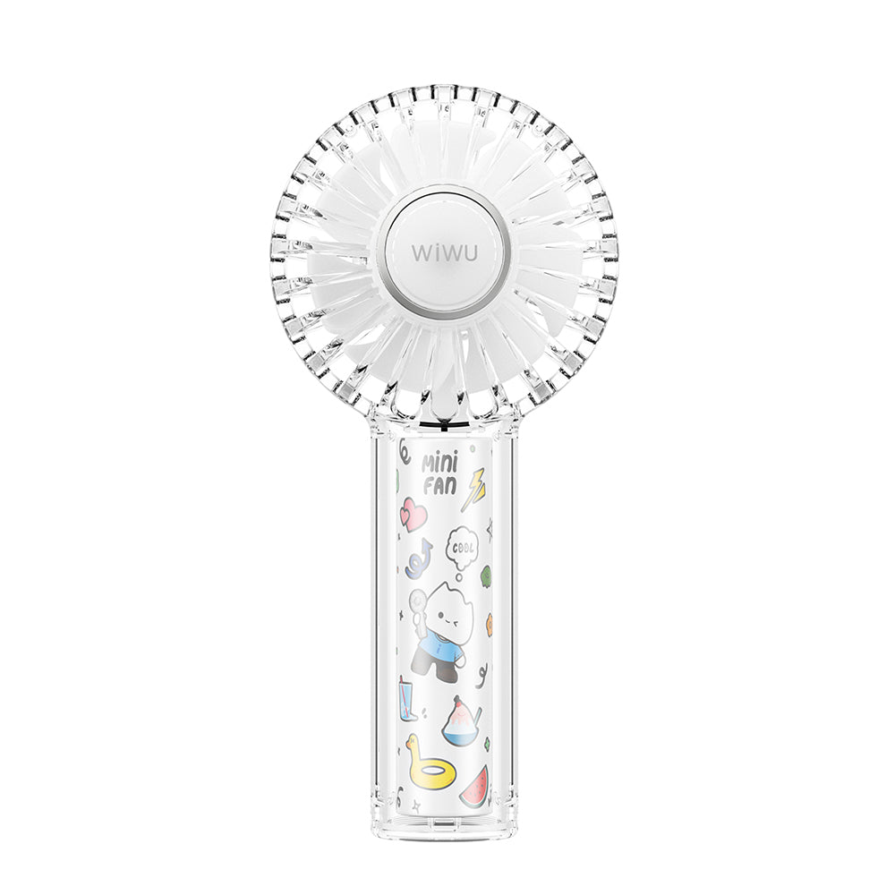 Wiwu Wi-FS012 RGB Işıklı 3 Kademeli Portatif Mini Soğutucu El Fanı Beyaz