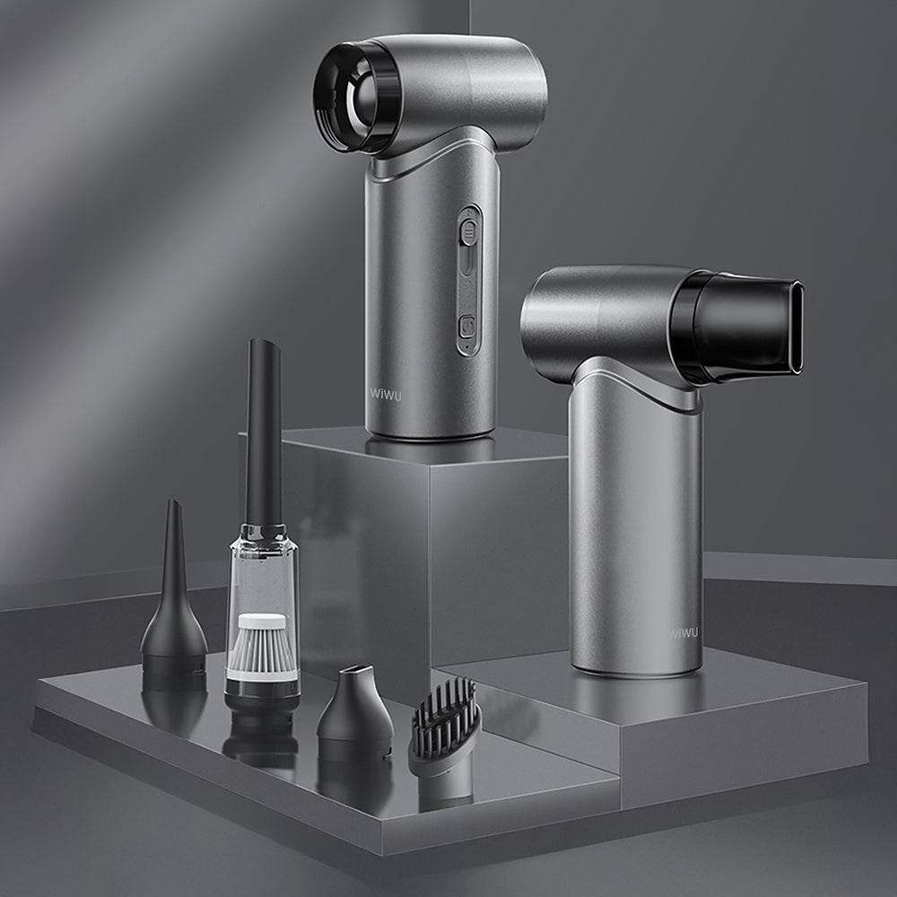 Wiwu Wi-FS015 Üfleme-Emme-Vakumlama ve Şişirme 5in1 Elektrikli Oto Araç Süpürgesi 50000PA Gri