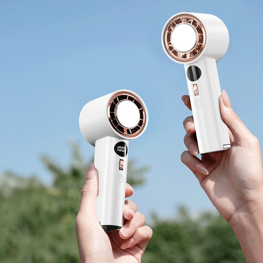 Wiwu Wi-FS016 Dijital LED Göstergeli Soğutucu El Fanı Beyaz