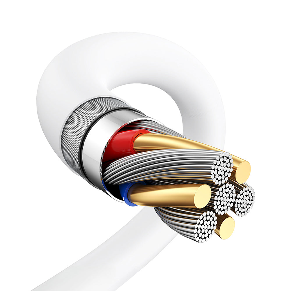 Wiwu Wi-G008 Essen Serisi GaN Tech PD Hızlı Şarj Başlığı Type-C to Type-C PD 30W Kablolu Şarj Seti Beyaz