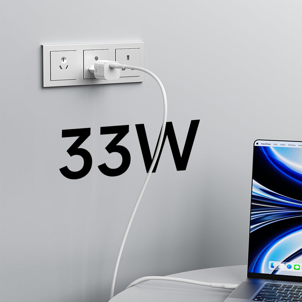 Wiwu Wi-G015 Cube Serisi GaN Tech PD Hızlı Şarj Özellikli Mini Şarj Başlığı 33W Beyaz