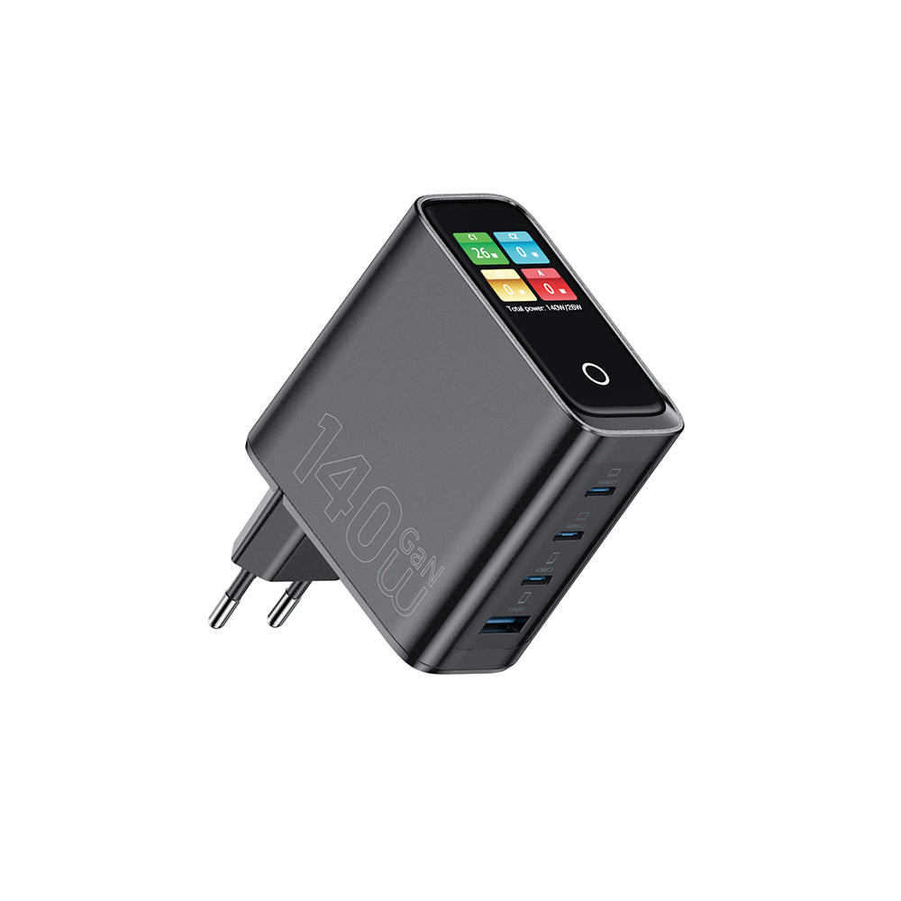Wiwu Wi-G028 Voyager Serisi GaN Teknolojili PD/QC TFT Göstergeli Hızlı Şarj Başlığı 140W