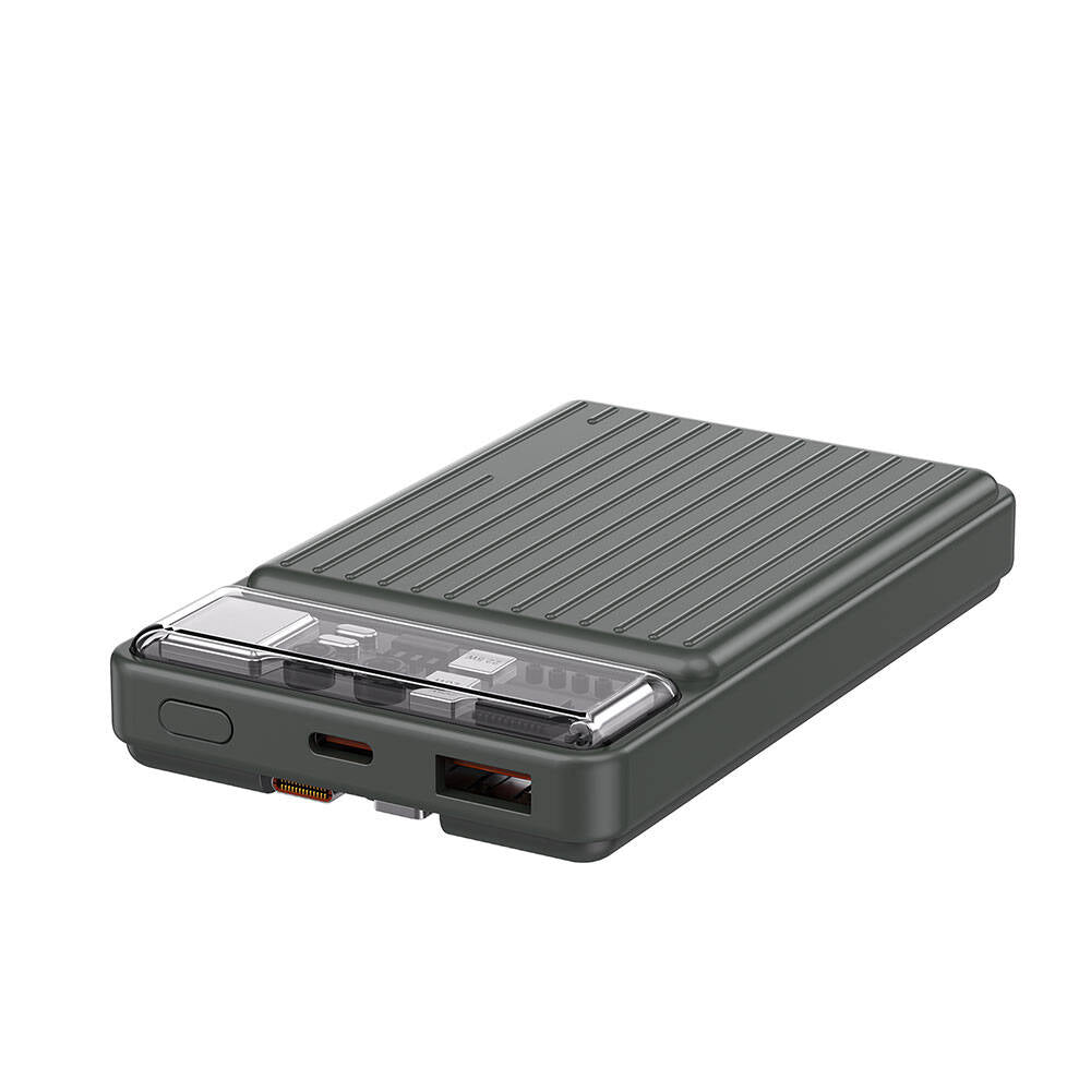 Wiwu Wi-P004 Trunk Serisi Type-C Lightning Çıkışlı Taşınabilir Powerbank PD 22.5W 10000mAh Gri