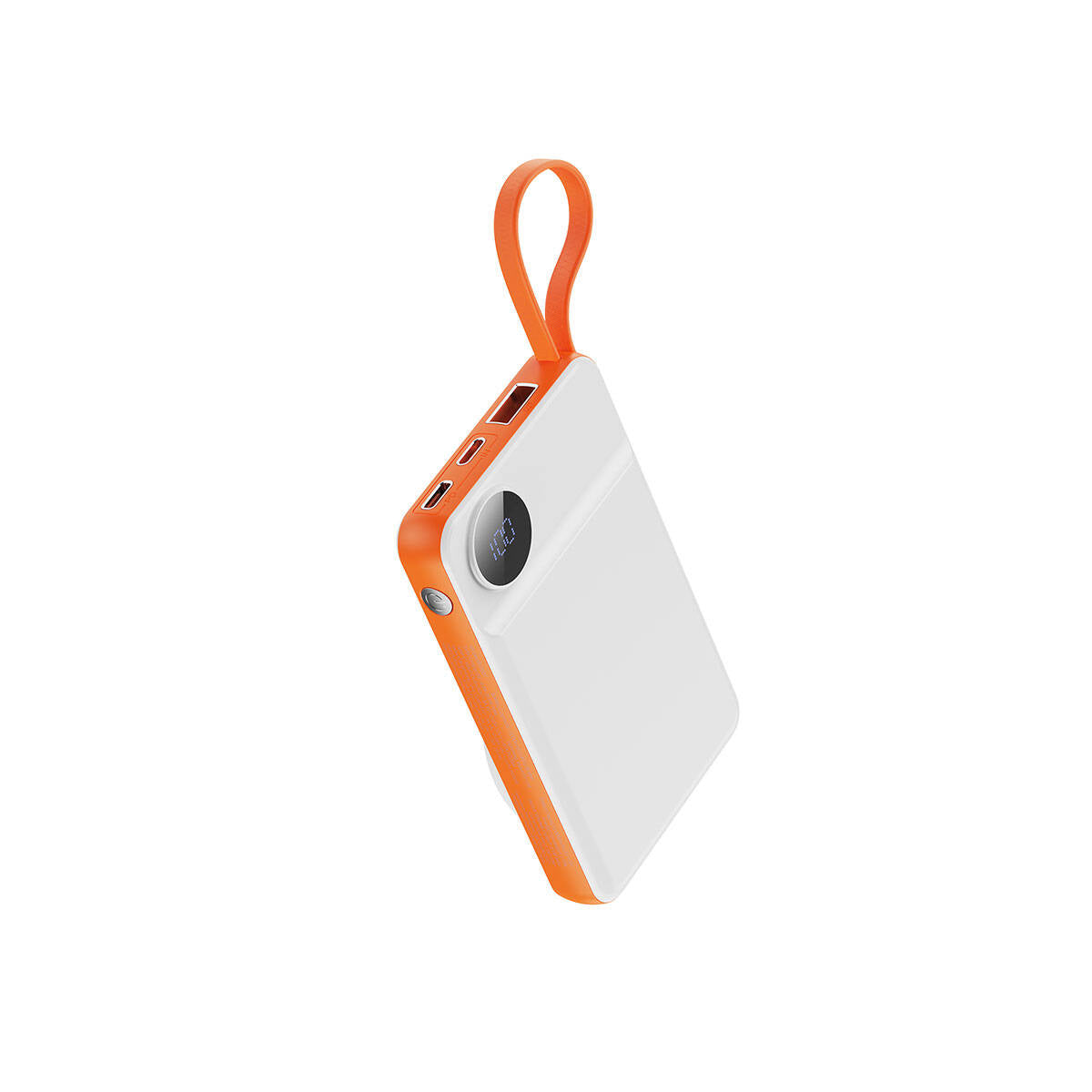 Wiwu Wi-P007 LED Ekranlı Akıllı Saat Kablosuz Şarj Özellikli Taşınabilir Powerbank 10000mAh 22.5W Turuncu