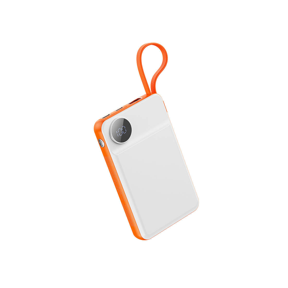 Wiwu Wi-P007 LED Ekranlı Akıllı Saat Kablosuz Şarj Özellikli Taşınabilir Powerbank 10000mAh 22.5W Turuncu