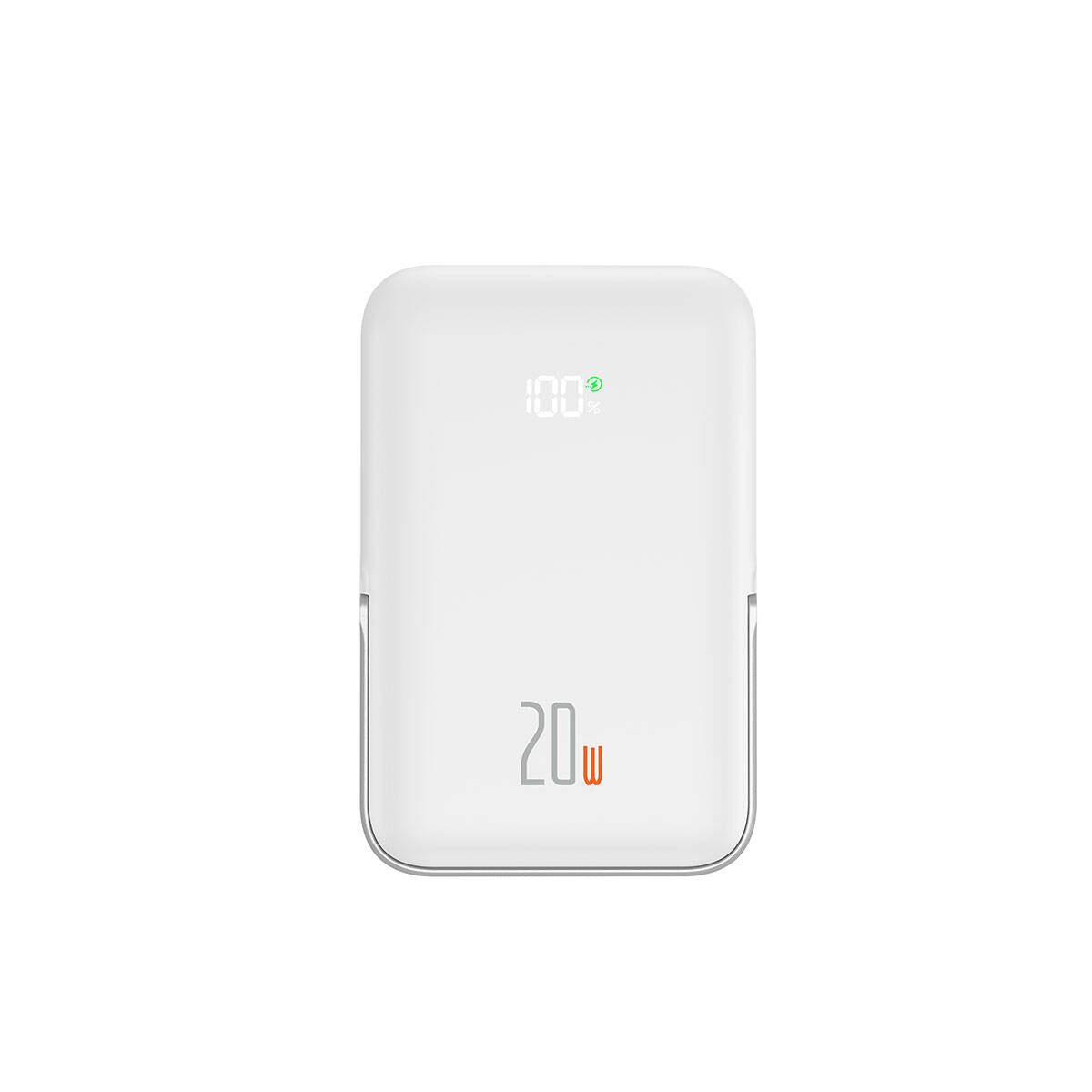 Wiwu Wi-P009 LED Ekranlı Standlı Kablosuz Şarj Özellikli Taşınabilir Powerbank 10000mAh 20W Beyaz