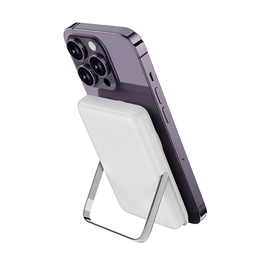 Wiwu Wi-P011 Gentleman Serisi LED Işık Göstergeli Standlı Kablosuz Powerbank 10.000mAh 15W Siyah