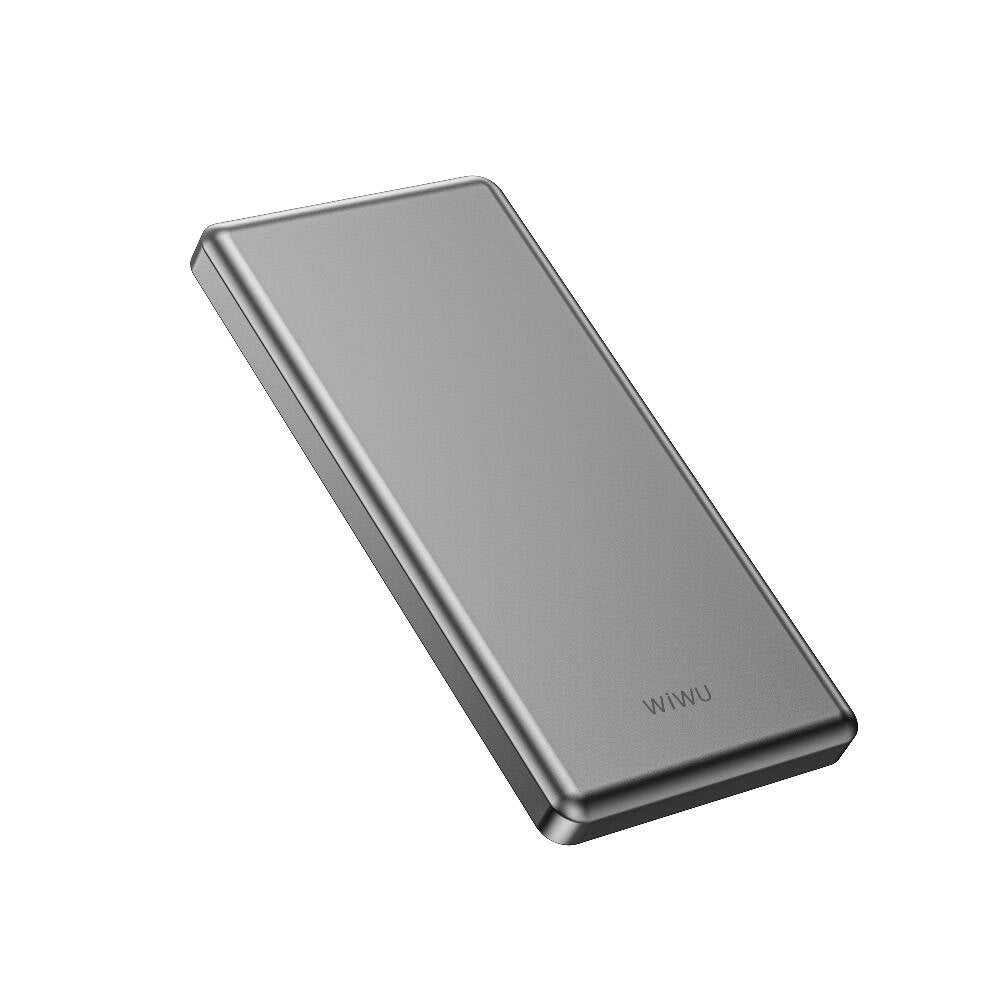 Wiwu Wi-P013 Slim Serisi LED Işık Göstergeli Ultra İnce Taşınabilir Powerbank 10000mAh 22.5W Gri