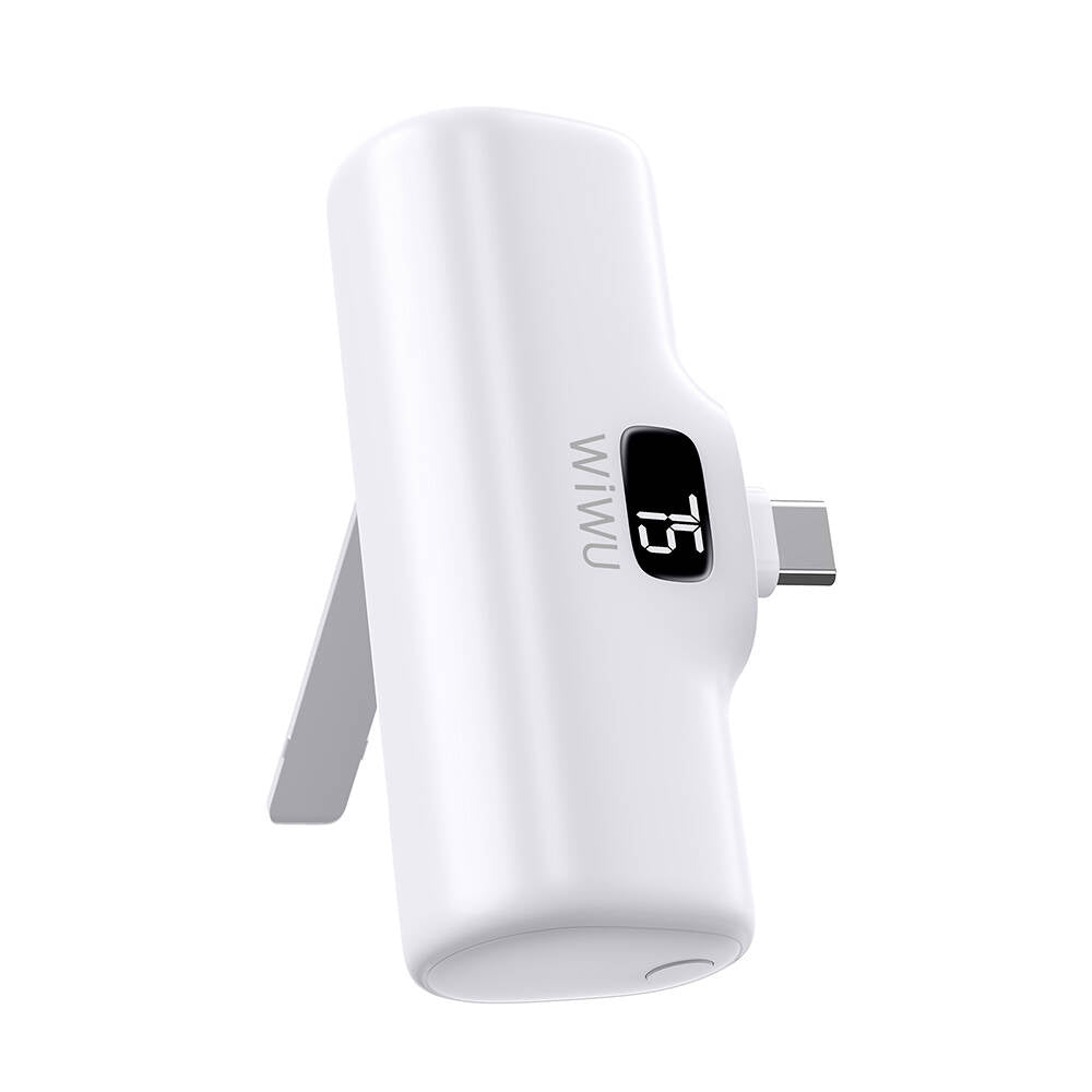 Wiwu Wi-P017 Capsule Serisi 2in1 Mini Taşınabilir Standlı Type-C Powerbank 5000mAh Beyaz