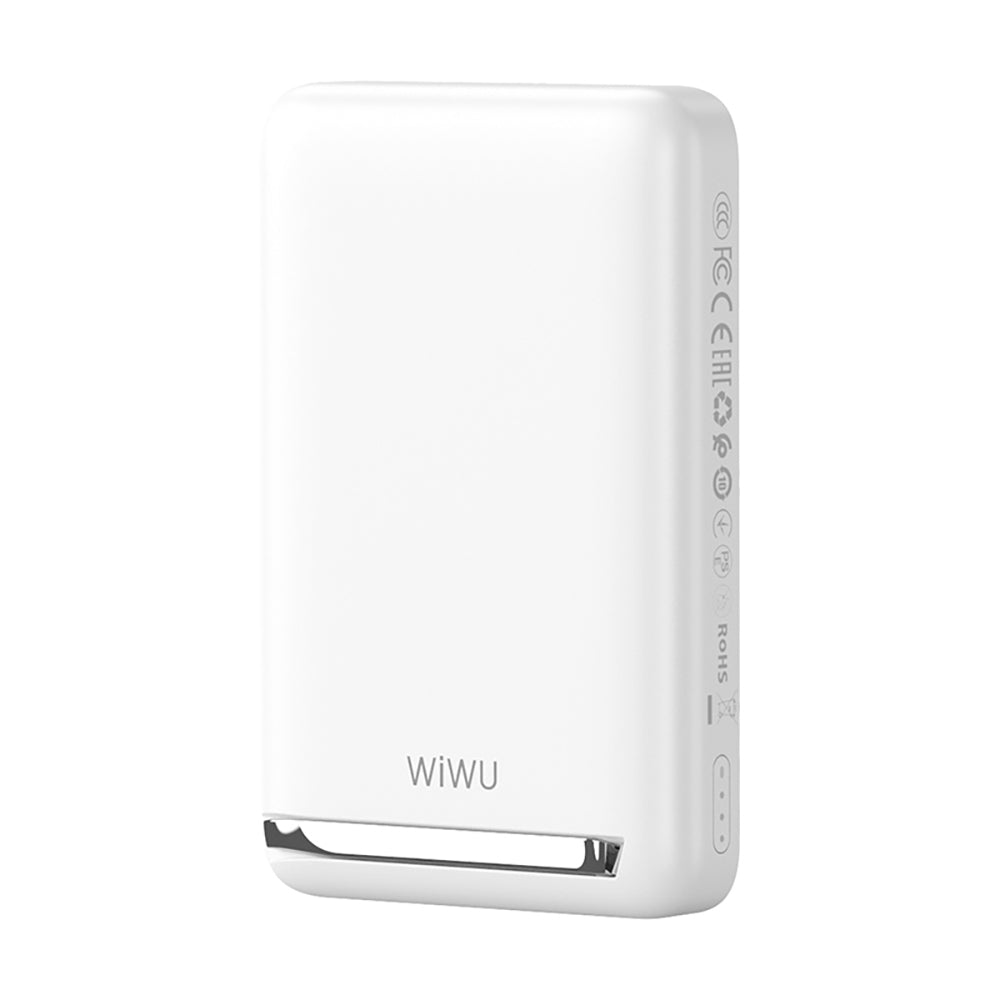 Wiwu Wi-P043 LED Işık Göstergeli Standlı Taşınabilir M-safe Wireless Powerbank 10.000mAh 15W Siyah