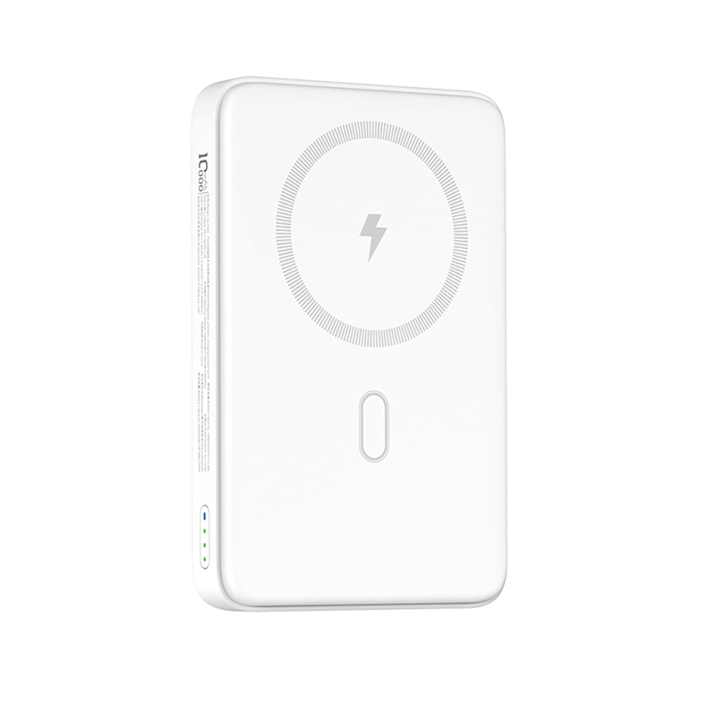 Wiwu Wi-P043 LED Işık Göstergeli Standlı Taşınabilir M-safe Wireless Powerbank 10.000mAh 15W Beyaz