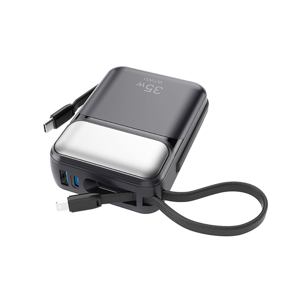 Wiwu Wi-P052 Galaxy Serisi Type-C Lightning Çıkışlı Taşınabilir Powerbank PD 35W 10000mAh Siyah