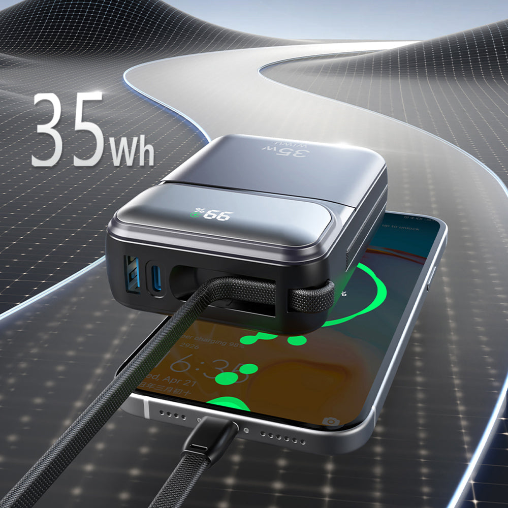 Wiwu Wi-P052 Galaxy Serisi Type-C Lightning Çıkışlı Taşınabilir Powerbank PD 35W 10000mAh Siyah