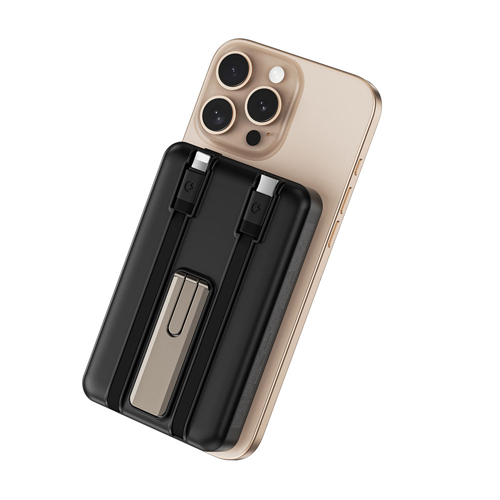 Wiwu Wi-P056 Taşınabilir Wireless Şarj ve PD Hızlı Şarj Özellikli Powerbank 15W 10000mAh Gri