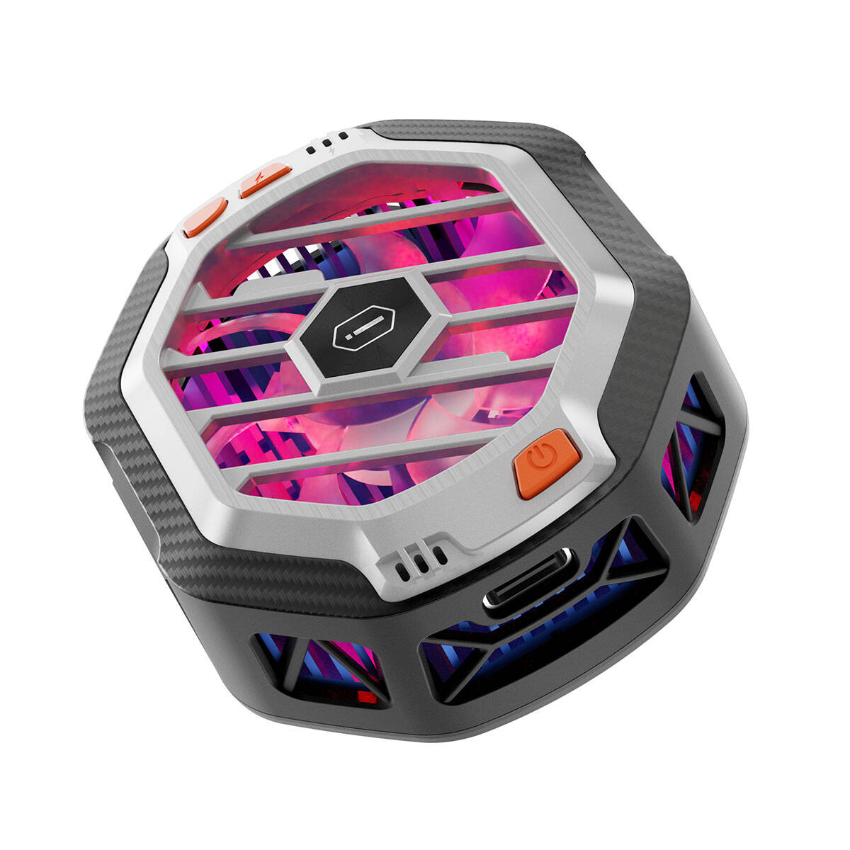 Wiwu Wi-R001 15W Magsafe Şarj Özellikli RGB Işıklı Telefon Soğutucu Fan Siyah