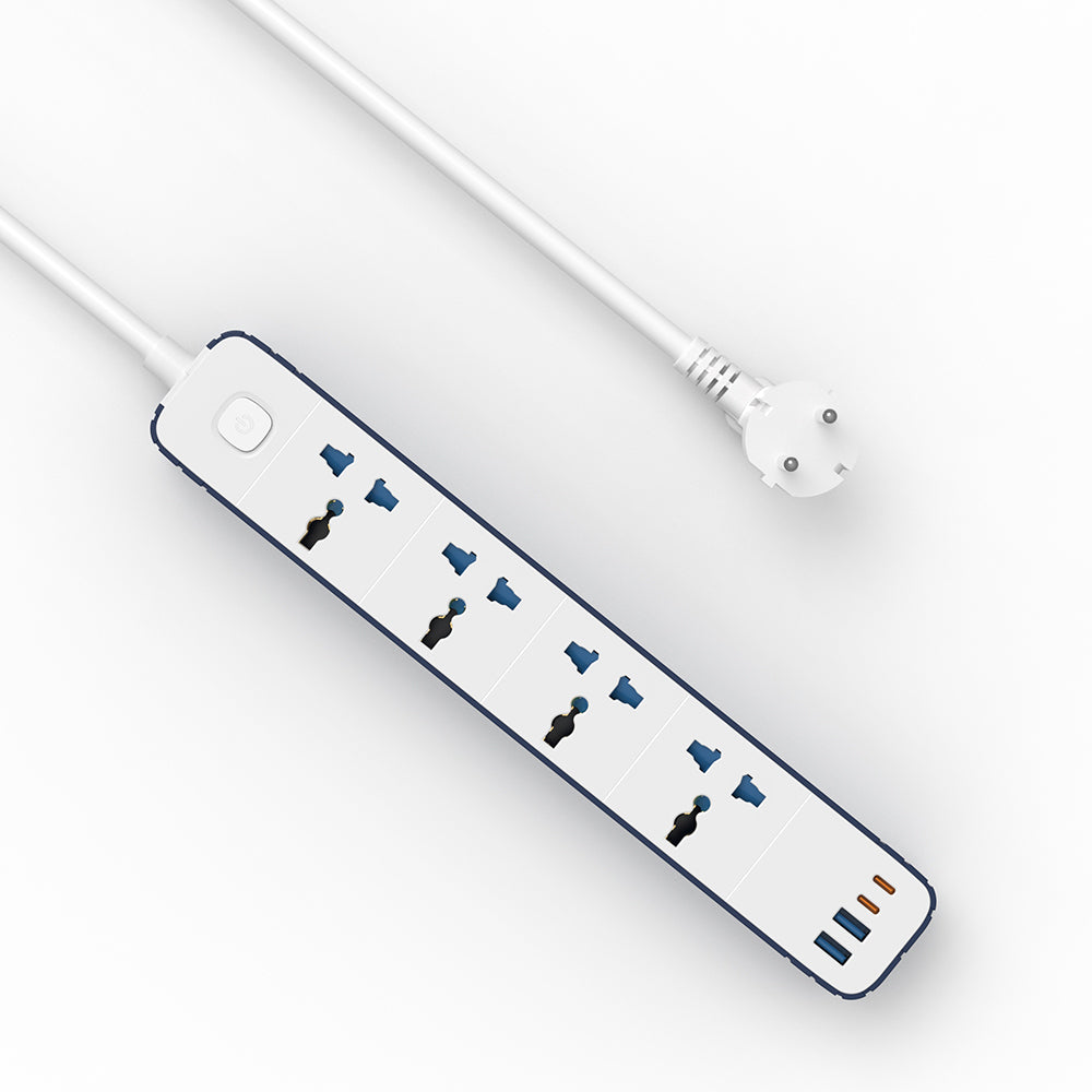 Wiwu Wi-S007 20W GaN Tech Power Strip 8 in 1 Çoklu Priz 2M Beyaz