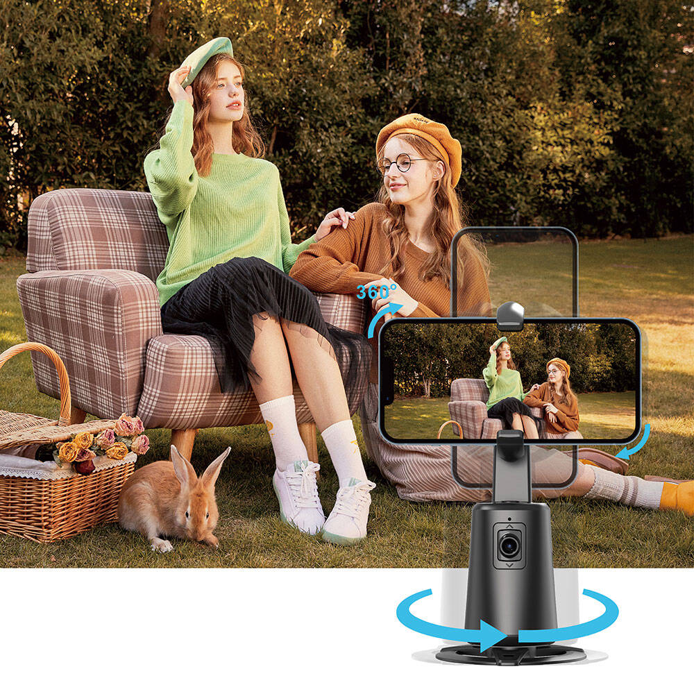 Wiwu Wi-SE010 Canlı Yayın 360° Dönebilen Akıllı Yüz Tanıma Takip Özellikli Magnetik Gimbal Sabitleyici Stand Siyah