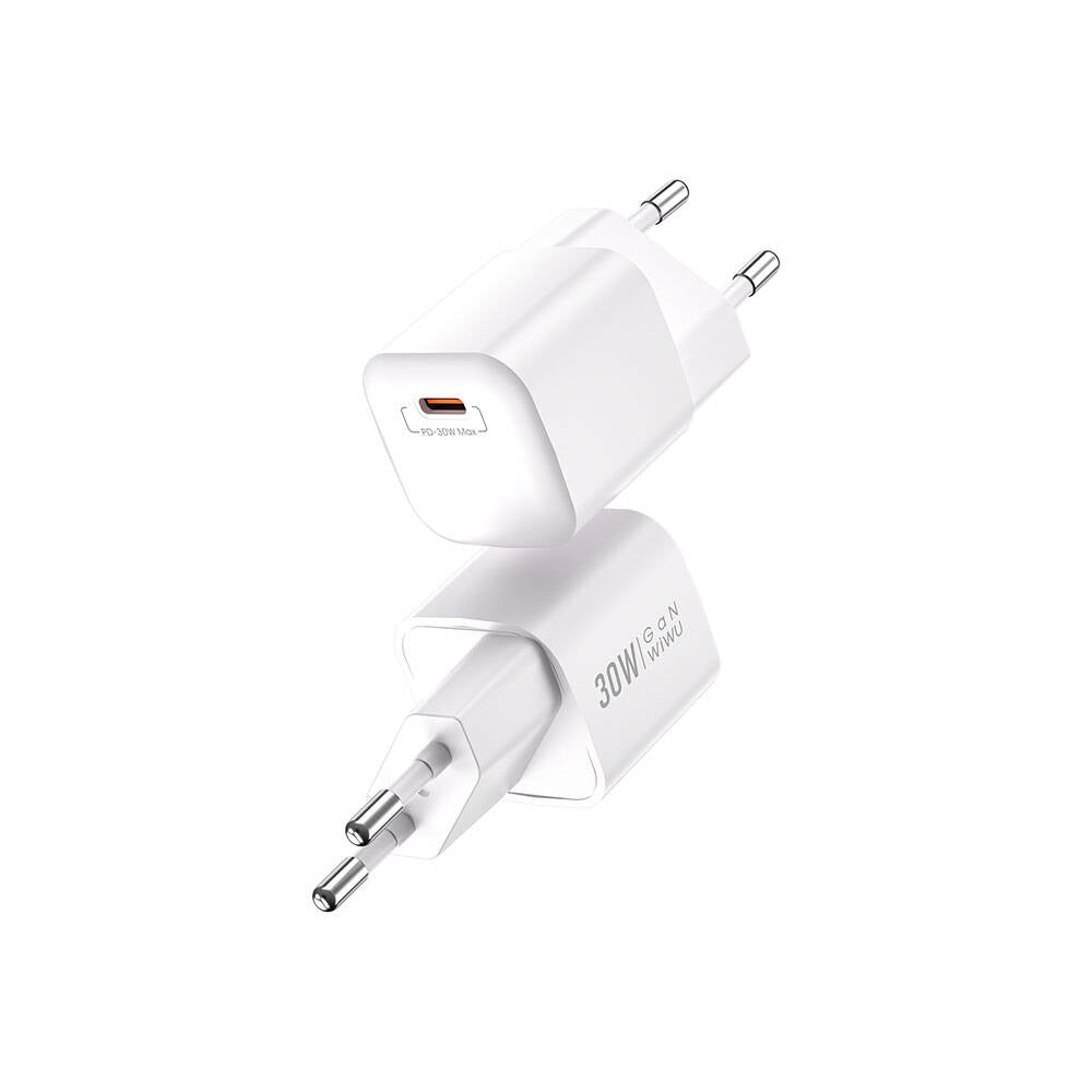 Wiwu Wi-U006 GaN Tech PD Hızlı Şarj Özellikli Seyahat Şarj Başlığı 30W Beyaz