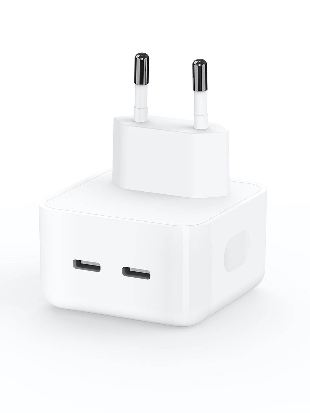 Wiwu Wi-U010 Comet Serisi Dual Type-C Hızlı Şarj Özellikli Seyahat Şarj Başlığı 35W Beyaz