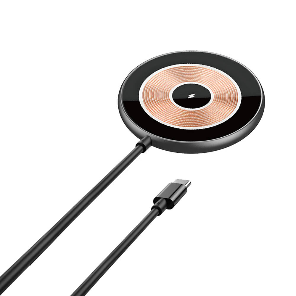 Wiwu Wi-W007 15W Hızlı Şarj Özellikli Magsafe PD Wireless Şarj Aleti Gri