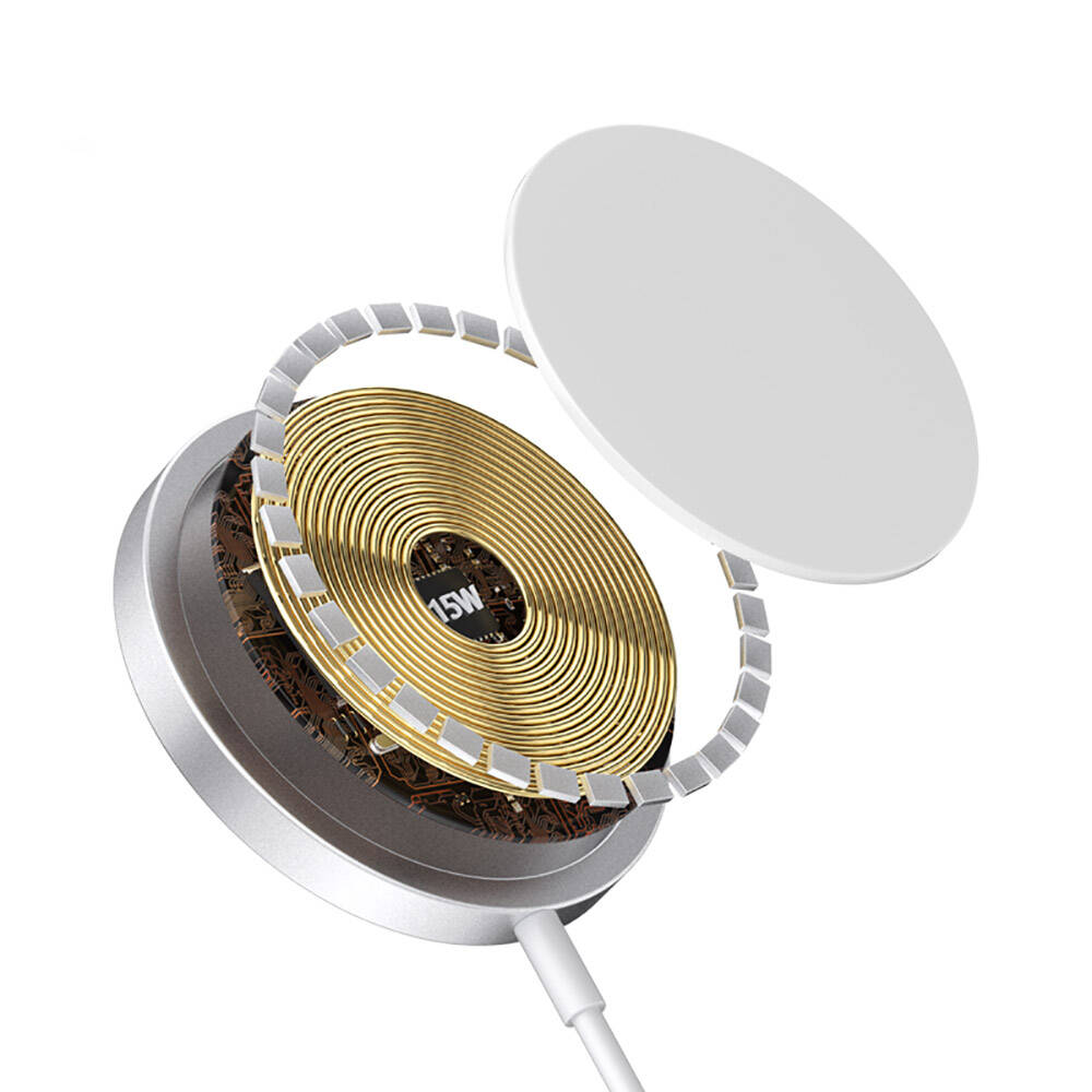 Wiwu Wi-W009 Interstellar 15W Hızlı Şarj Özellikli Magsafe PD Wireless Şarj Aleti Gri