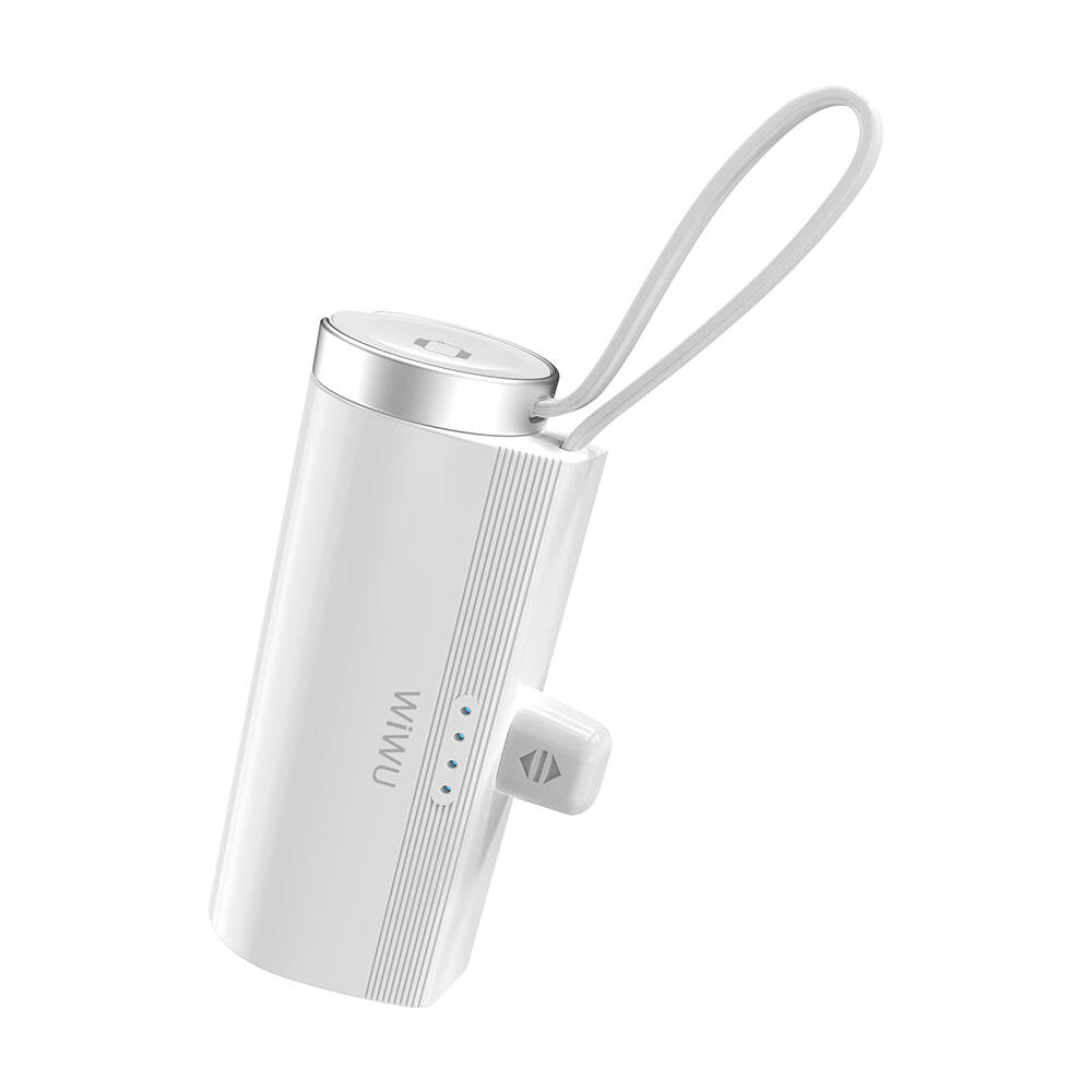 Wiwu Wi-W026 Capsule Serisi 2in1 Mini Taşınabilir Standlı Askılı Type-C PD Powerbank 5000mAh Beyaz