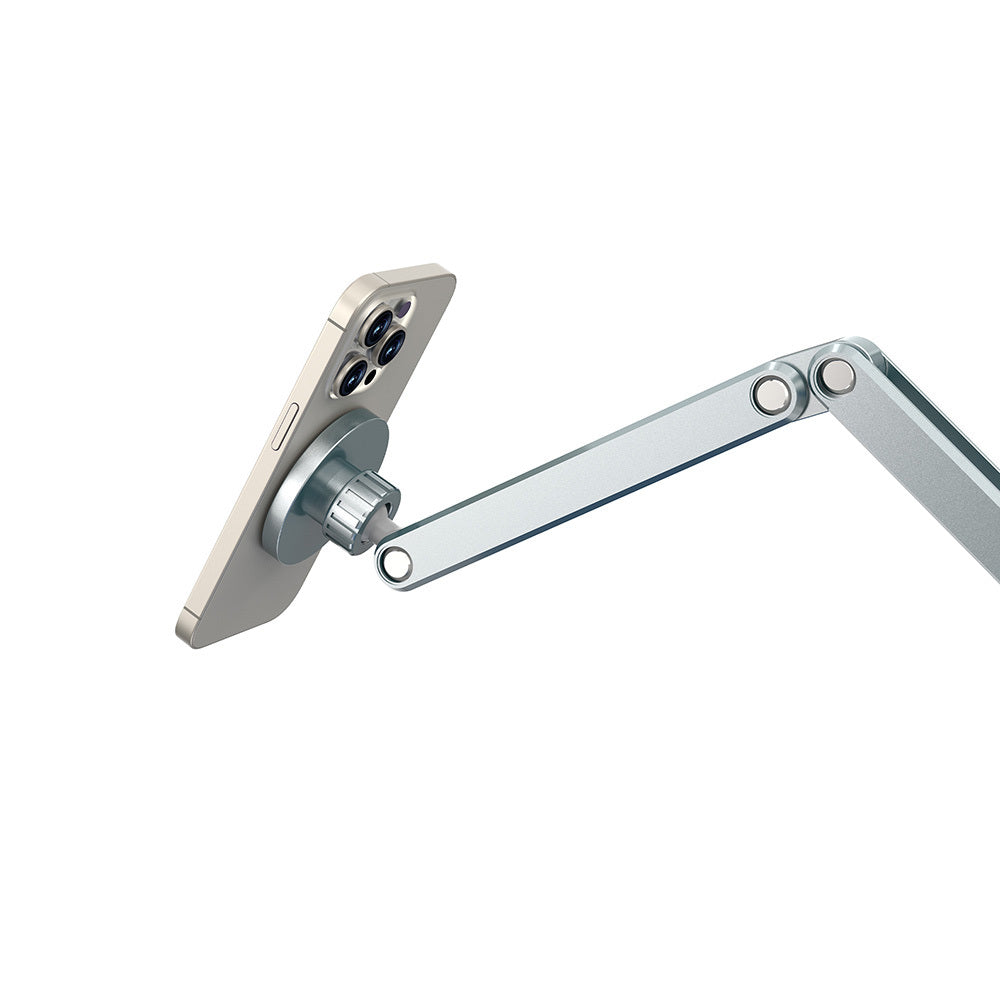 Wiwu Wi-ZM001 Ayarlanabilir Oynar Başlıklı 360° Dönebilen Metal Telefon ve Tablet Tutucu Gri