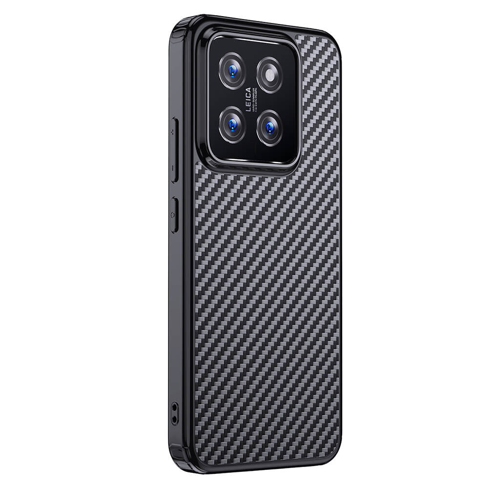 Xiaomi Mi 14 Kılıf Aramid Karbon Fiber Magsafe Özellikli Wlons Radison Kılıf Siyah