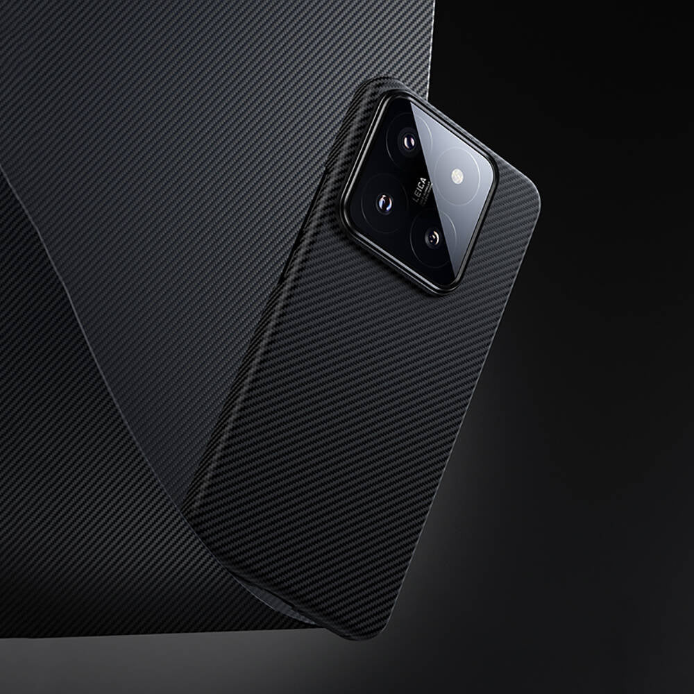 Xiaomi Mi 14 Kılıf Magsafe Özellikli Karbon Fiber Benks Essential ArmorAir 600D Kevlar Kılıf Siyah