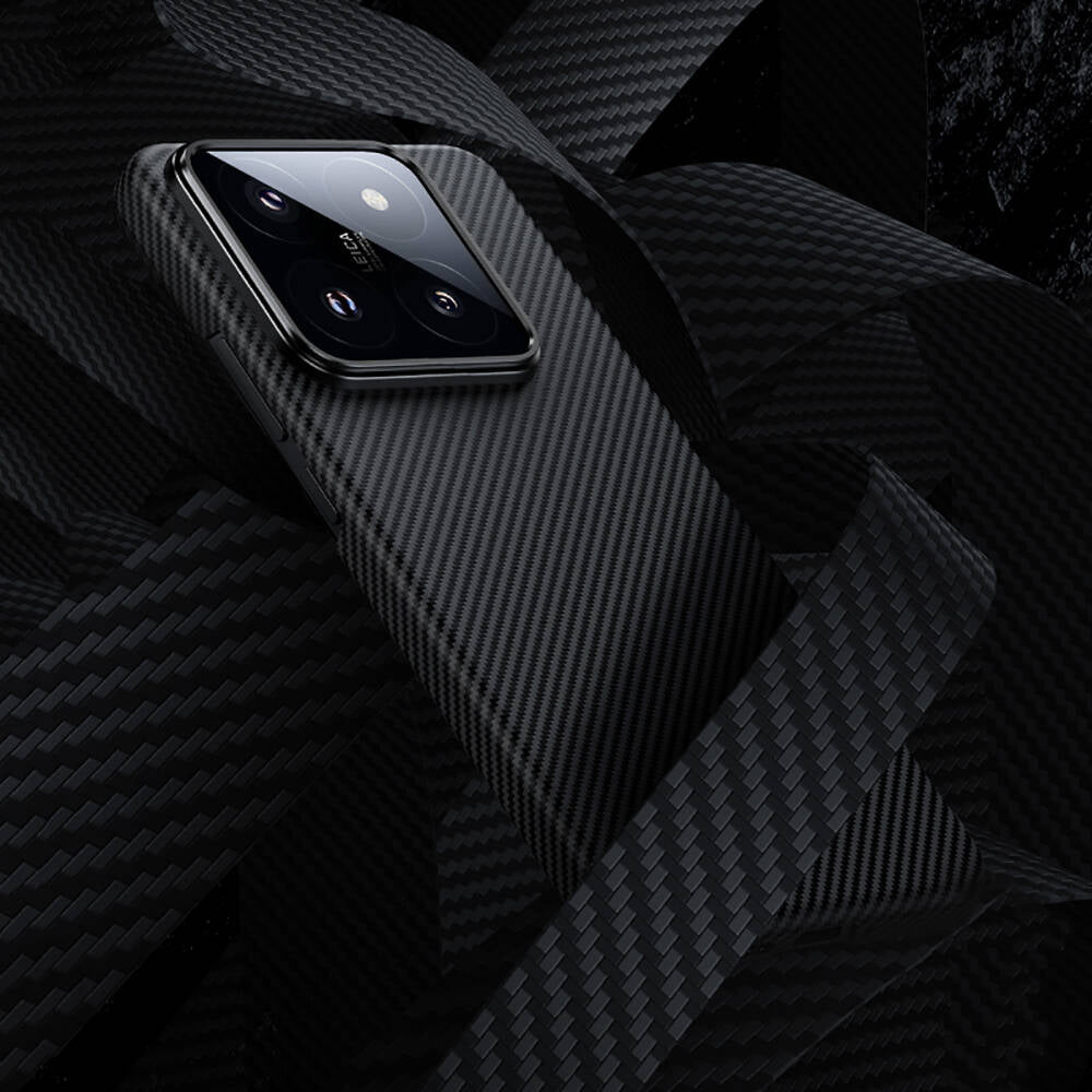 Xiaomi Mi 14 Kılıf Magsafe Özellikli Karbon Fiber Benks Essential ArmorAir 600D Kevlar Kılıf Siyah