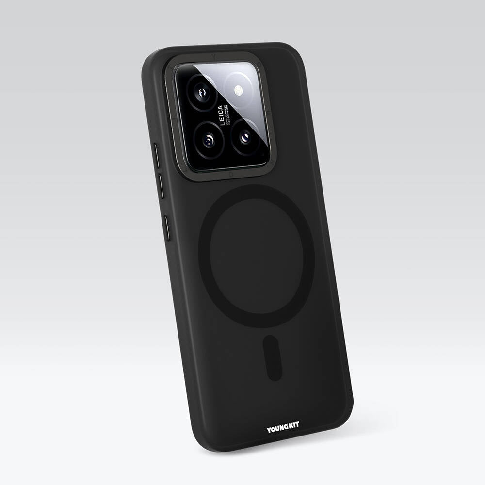 Xiaomi Mi 14 Kılıf Magsafe Şarj Özellikli Youngkit Hidden Sand Serisi Kılıf Beyaz