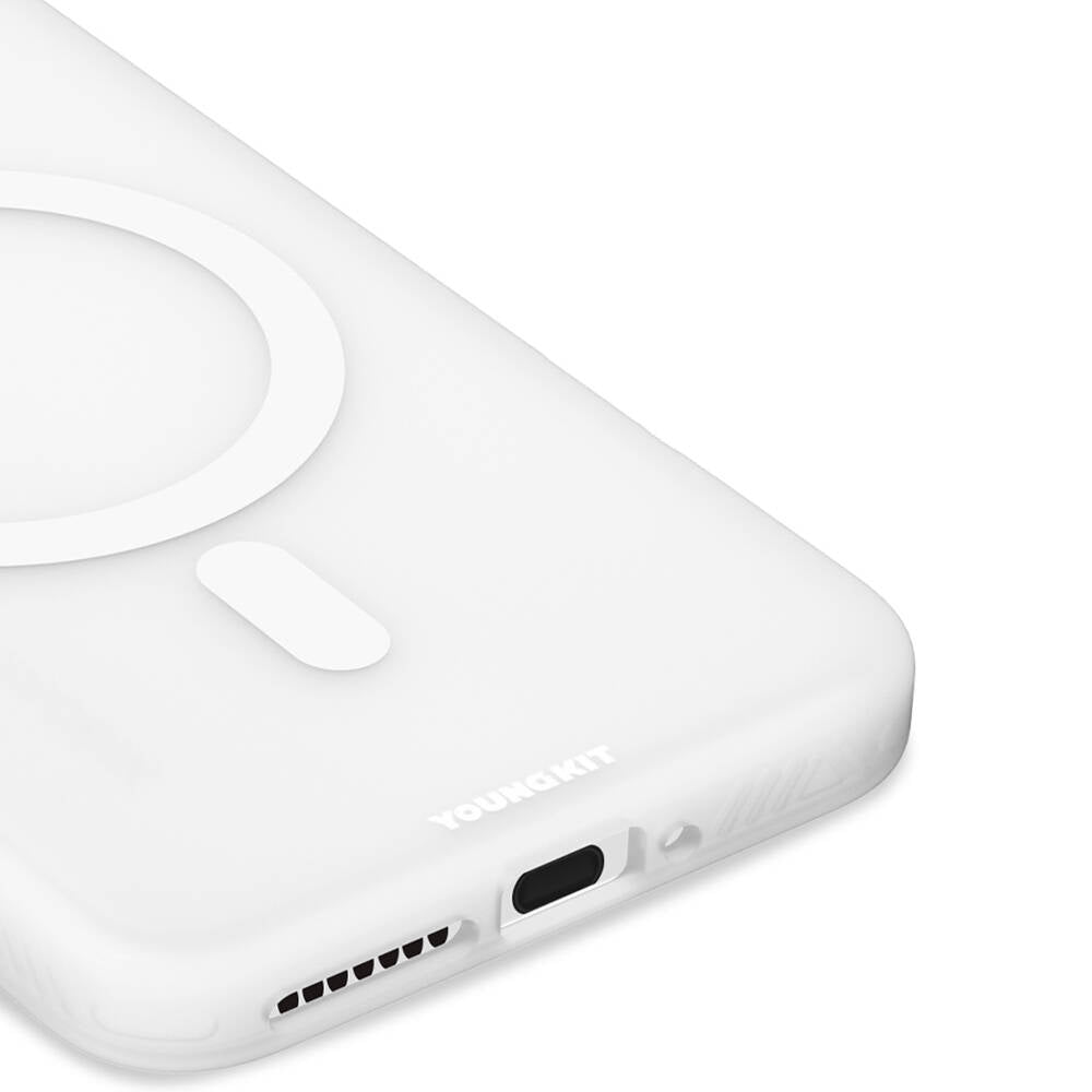 Xiaomi Mi 14 Kılıf Magsafe Şarj Özellikli Youngkit Hidden Sand Serisi Kılıf Beyaz