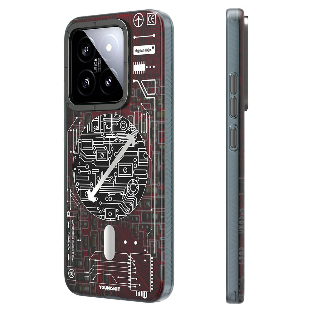 Xiaomi Mi 14 Kılıf Magsafe Şarj Özellikli YoungKit Technology Serisi Kılıf Siyah