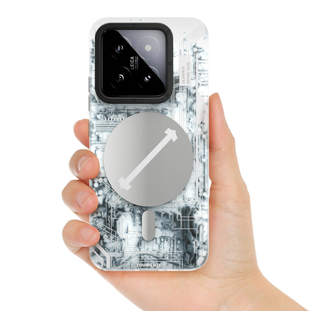 Xiaomi Mi 14 Kılıf Magsafe Şarj Özellikli YoungKit Technology Serisi Kılıf Siyah