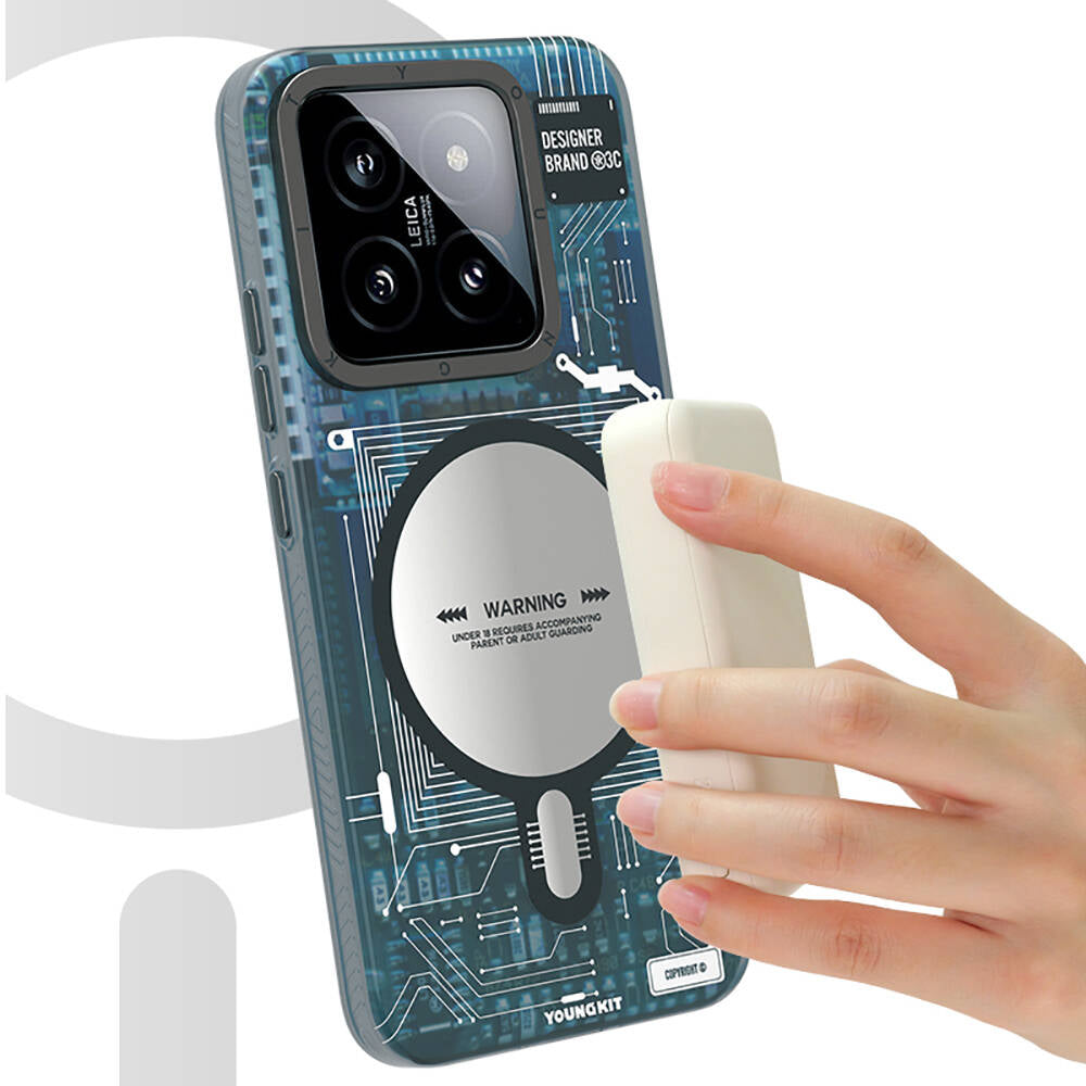 Xiaomi Mi 14 Kılıf Magsafe Şarj Özellikli YoungKit Technology Serisi Kılıf Kırmızı