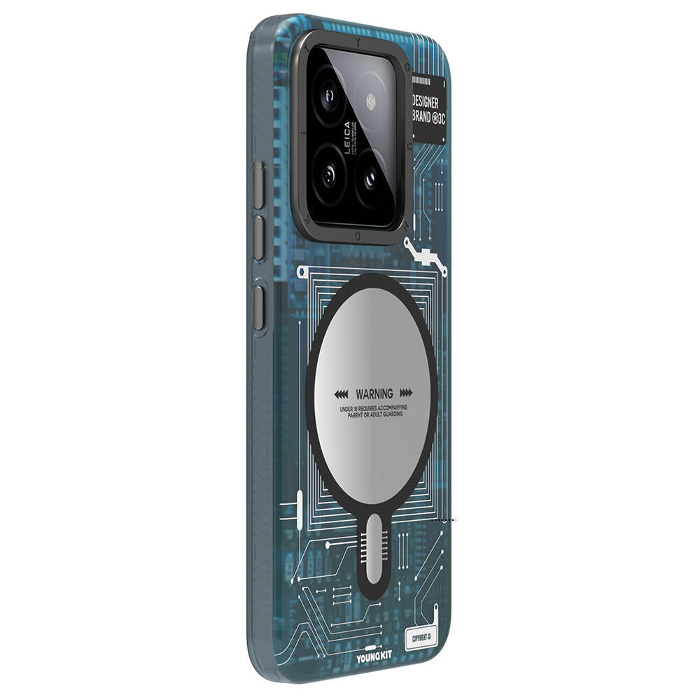 Xiaomi Mi 14 Kılıf Magsafe Şarj Özellikli YoungKit Technology Serisi Kılıf Beyaz