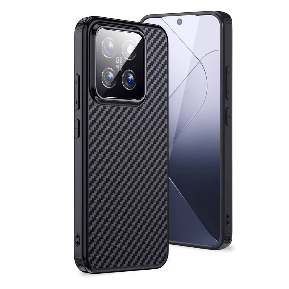 Xiaomi Mi 14 Pro Kılıf Aramid Karbon Fiber Magsafe Özellikli Wlons Radison Kılıf Siyah