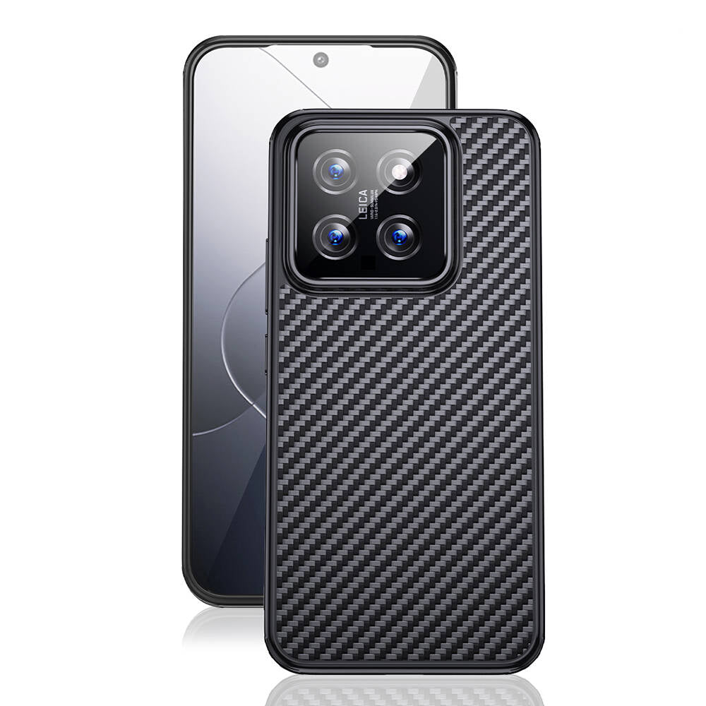 Xiaomi Mi 14 Pro Kılıf Aramid Karbon Fiber Magsafe Özellikli Wlons Radison Kılıf Siyah