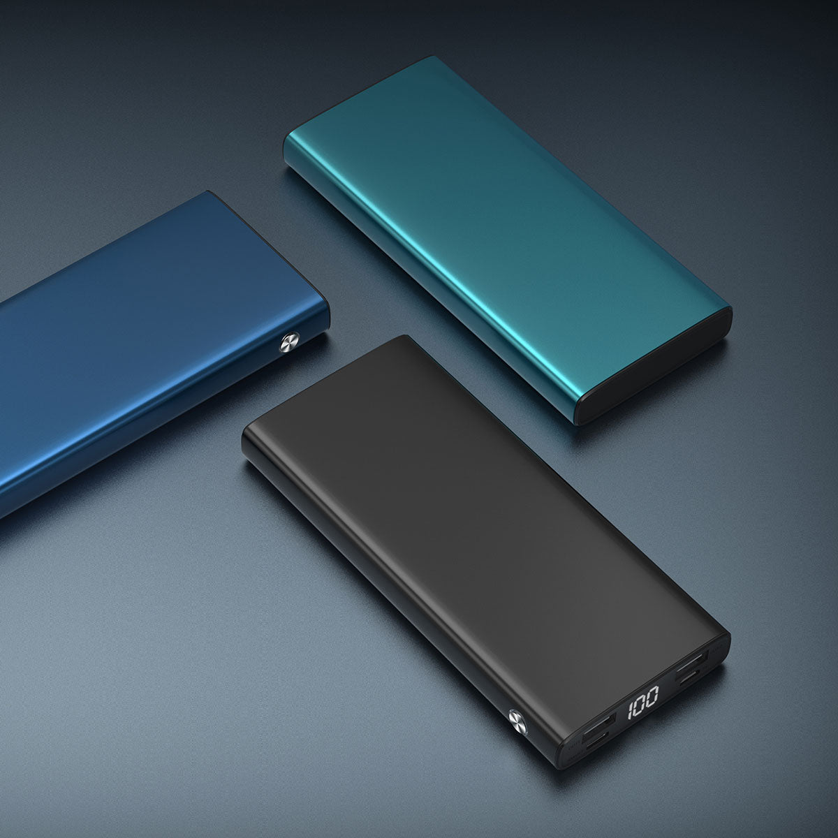 Xipin PX701-Q Hızlı Şarj Özellikli Dijital Ekran Göstergeli Dual USB Taşınabilir Powerbank 10000mAh Mavi